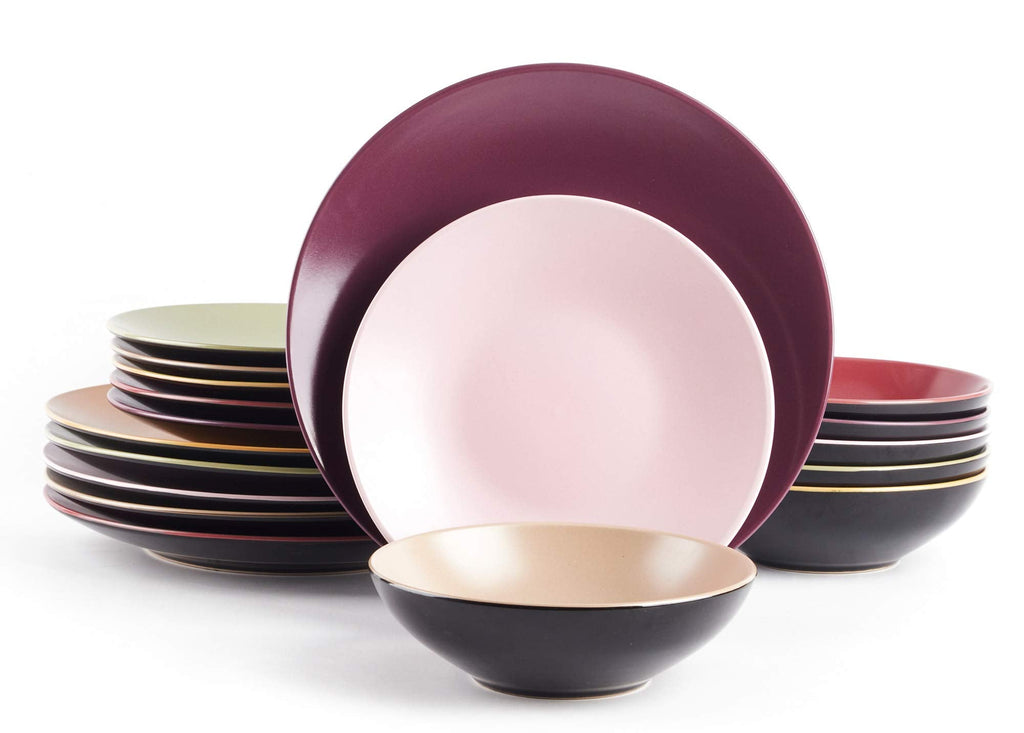 Stoneware Two-Tone Colors Life 12pc Dinner Set