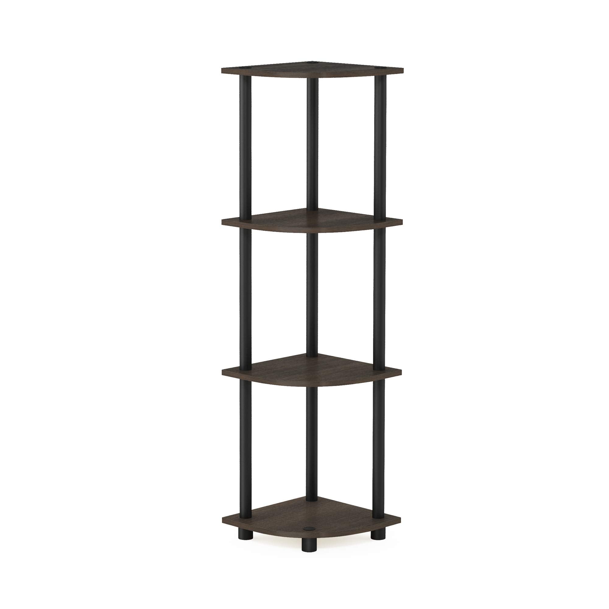Three-Tier Round Tube Reversible Corner Display Rack Multipurpose Shelving Unit