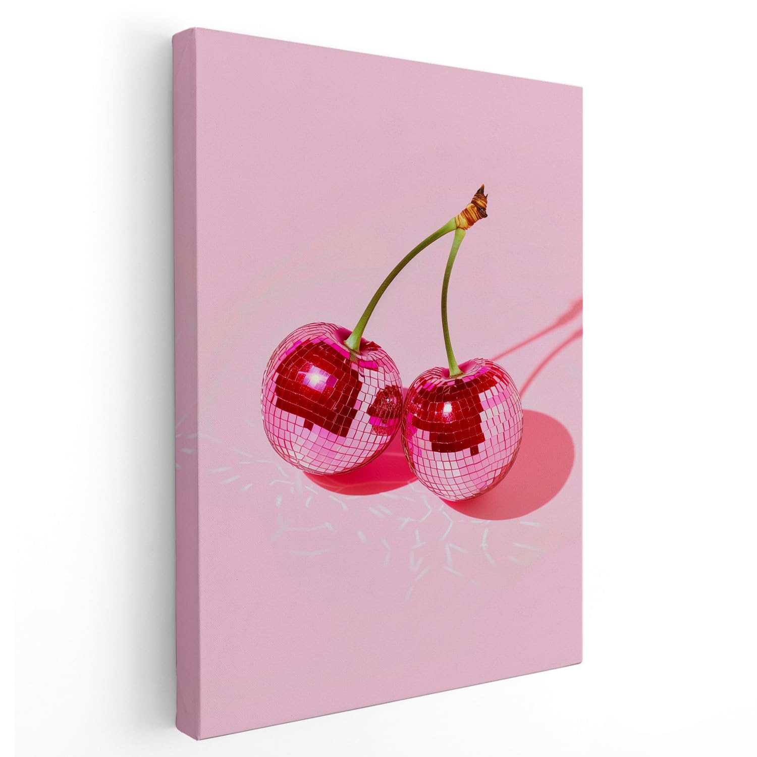 Preppy Hot Pink Disco Ball Wall Art â€?Trendy Retro Y2K Aesthetic Decor, 11x14 Inches Framed