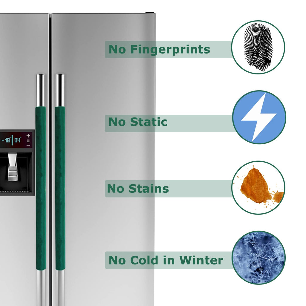 Refrigerator Door Handle Covers Kitchen Decor Keep Appliance Clean Anti-Static Stains for Fridge Dishwashers Velvet 3PCS