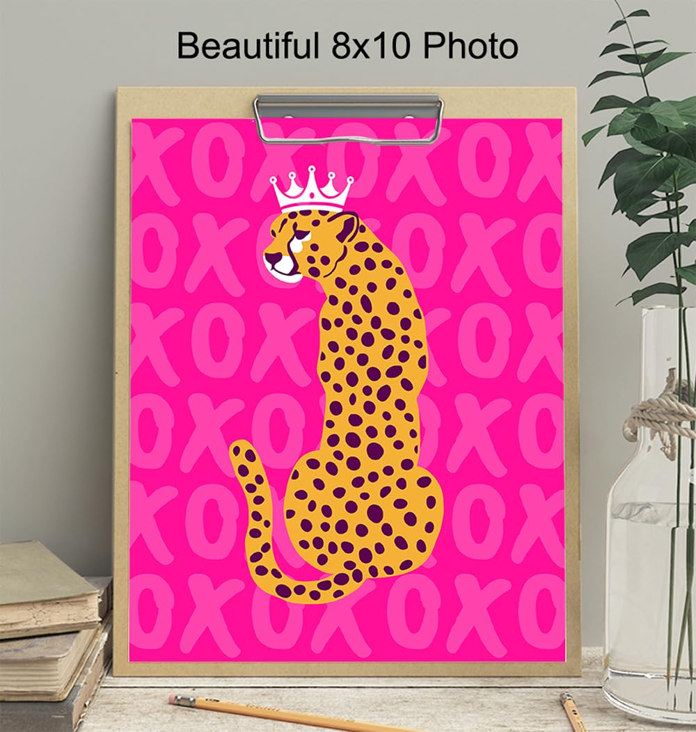 Cheetah Wall Art - Aesthetic Room Decor - Pink Preppy Room Wall Decor