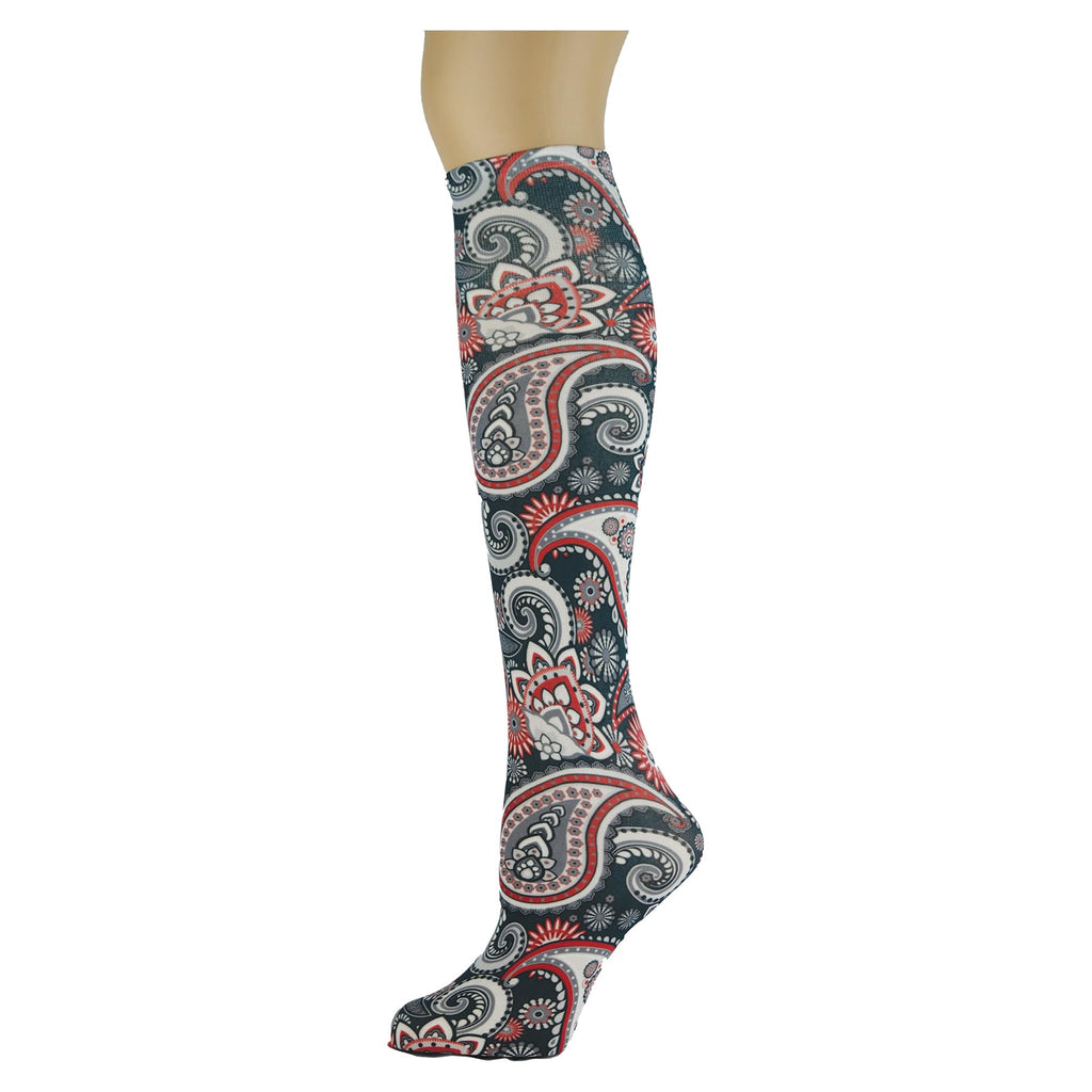 Women's 3 Pairs Knee High Trouser Socks, Classy and Colorful Printed Patterns, Silky Smooth Material