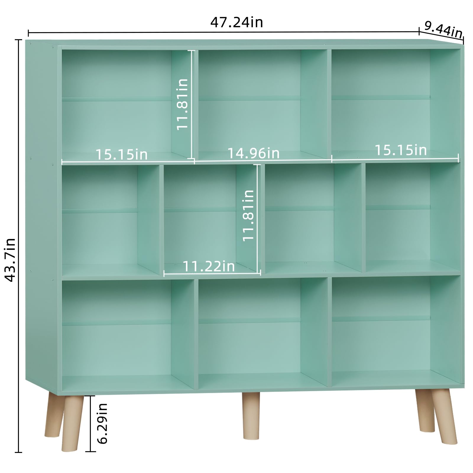 Modern Bookshelf - Large Freestanding Open