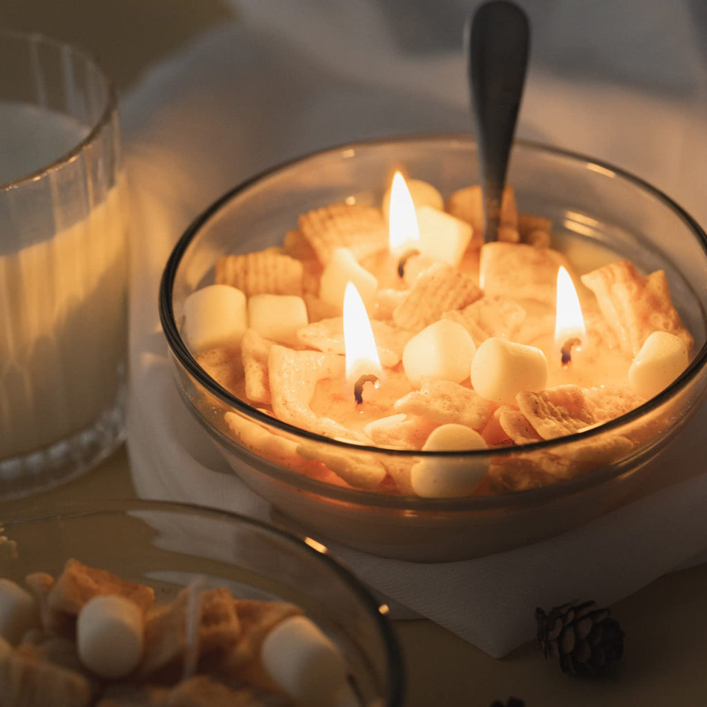 Cereal Bowl with Metal Spoon Scented Soy Candle
