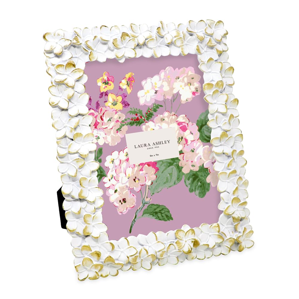 Flower Textured Hand-Crafted Resin Picture Frame w/Easel & Hook for Tabletop & Wall Display, Decorative Floral Design Home D cor, Photo Gallery, Art