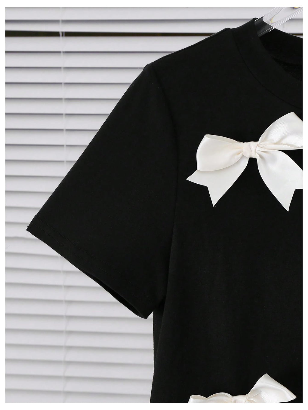 Women's Coquette Bow Tops Cute Short Sleeve Round Neck T Shirt