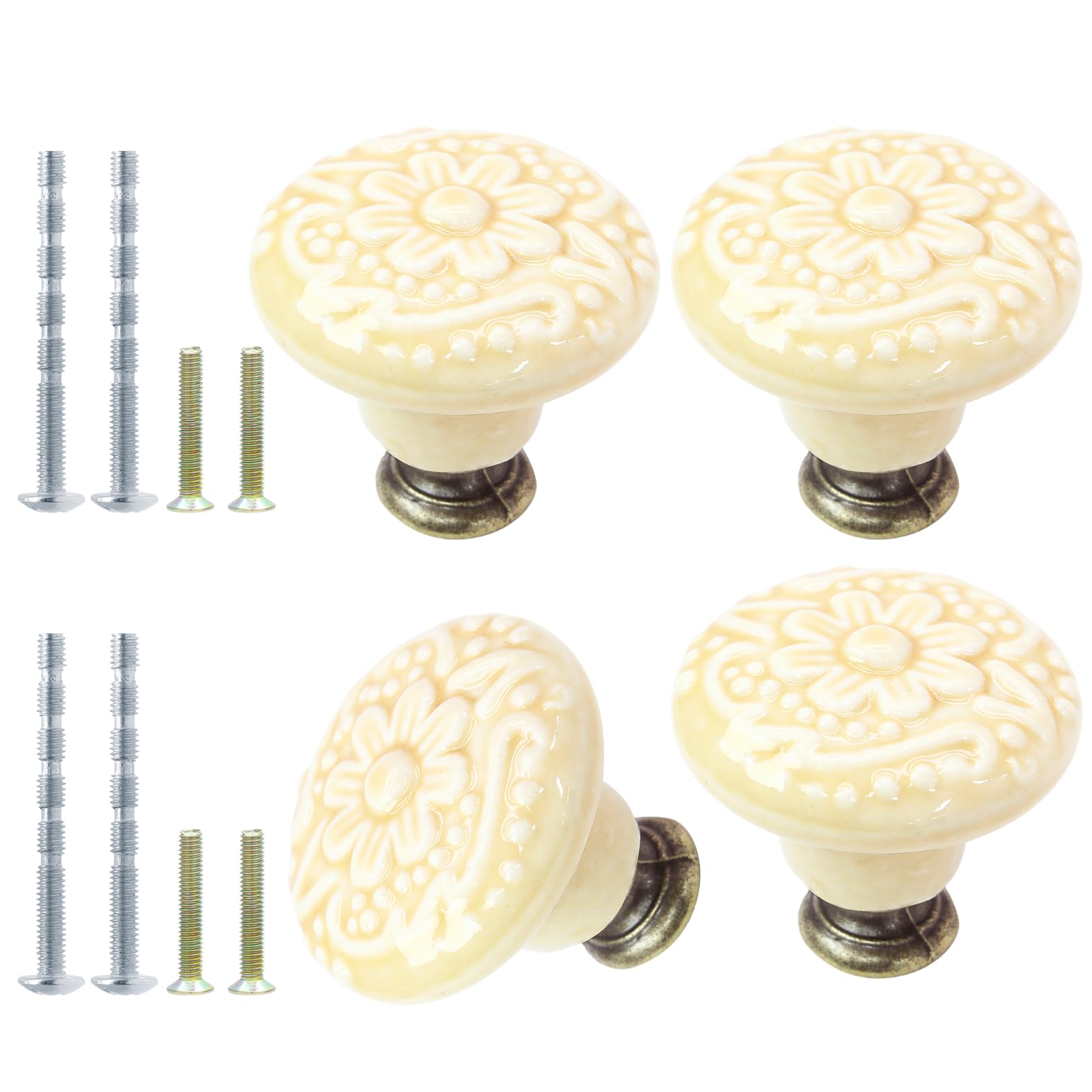 Ceramic Knobs, Vintage Kitchen Cabinet Knobs Pulls Retro Ceramic