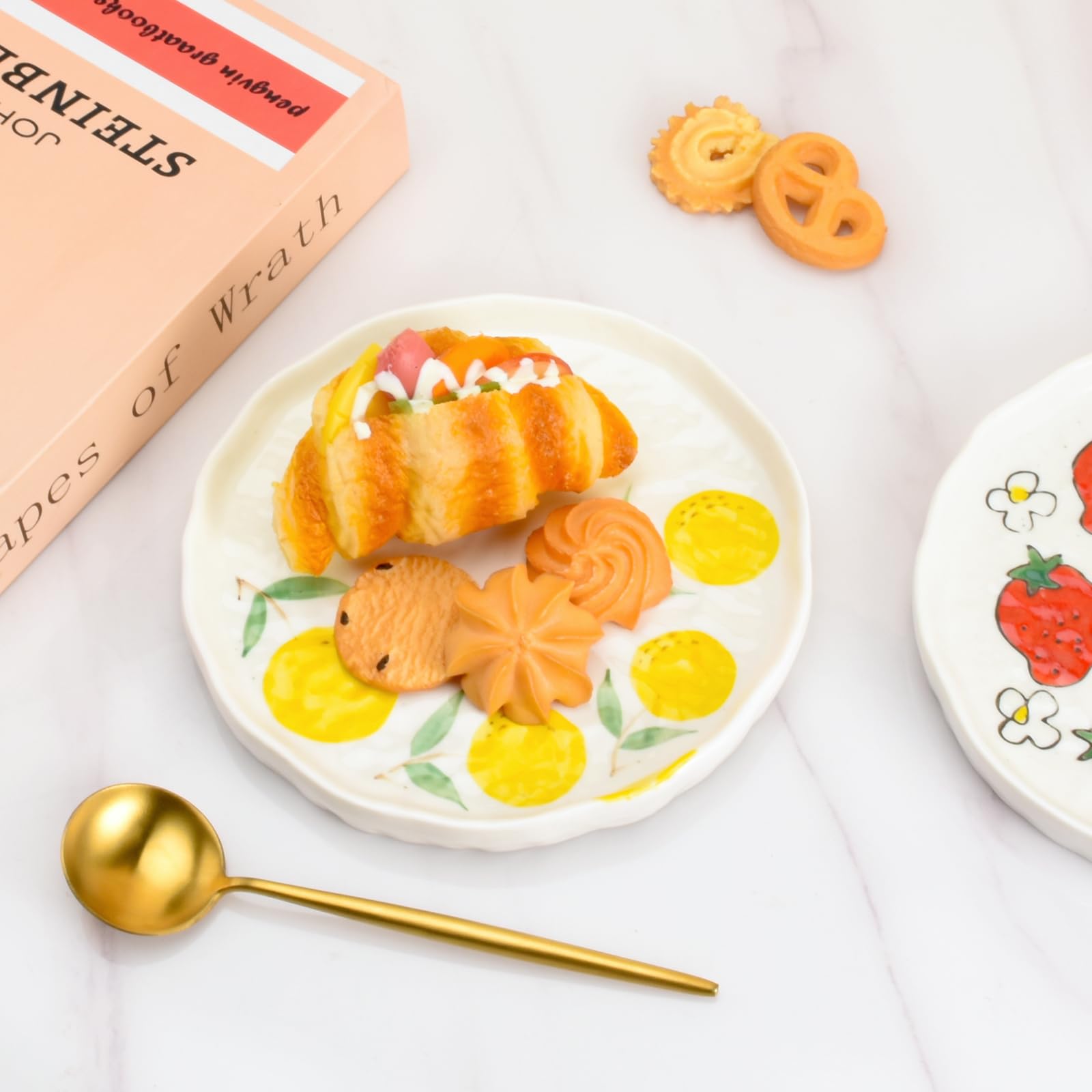 Ceramic Dinner Plate, Cute Creative Plates Design, Printed Dinnerware