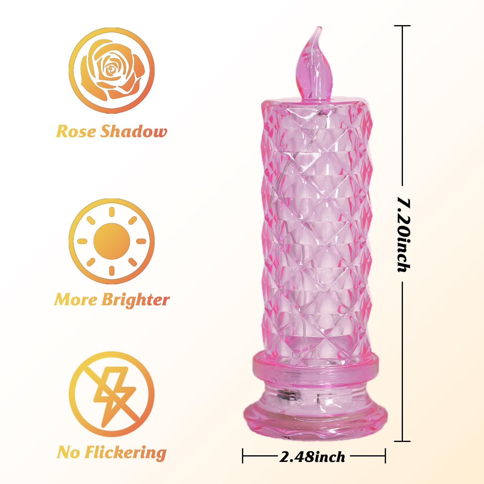 Shadow LED Flameless Candles - 4PCS Romantic Battery Operated Pillar Candles