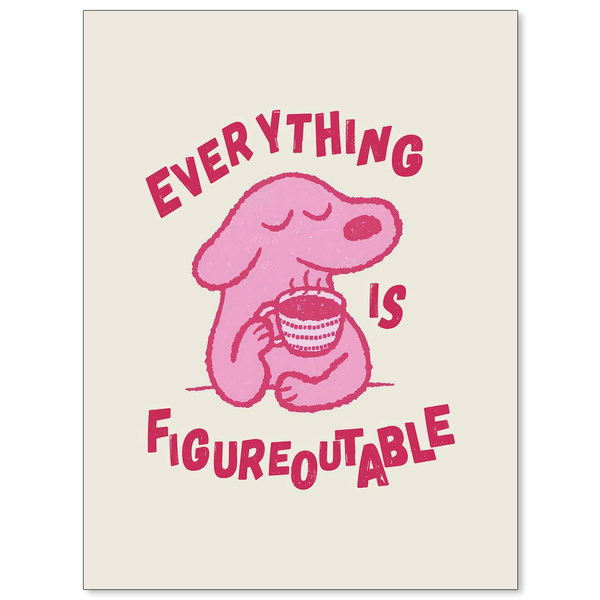 Quote Wall Art Motivational Cute Animal Posters Everything Is Figureoutable Prints Kids Bedroom Wall Decor 12X16 inch Unframed