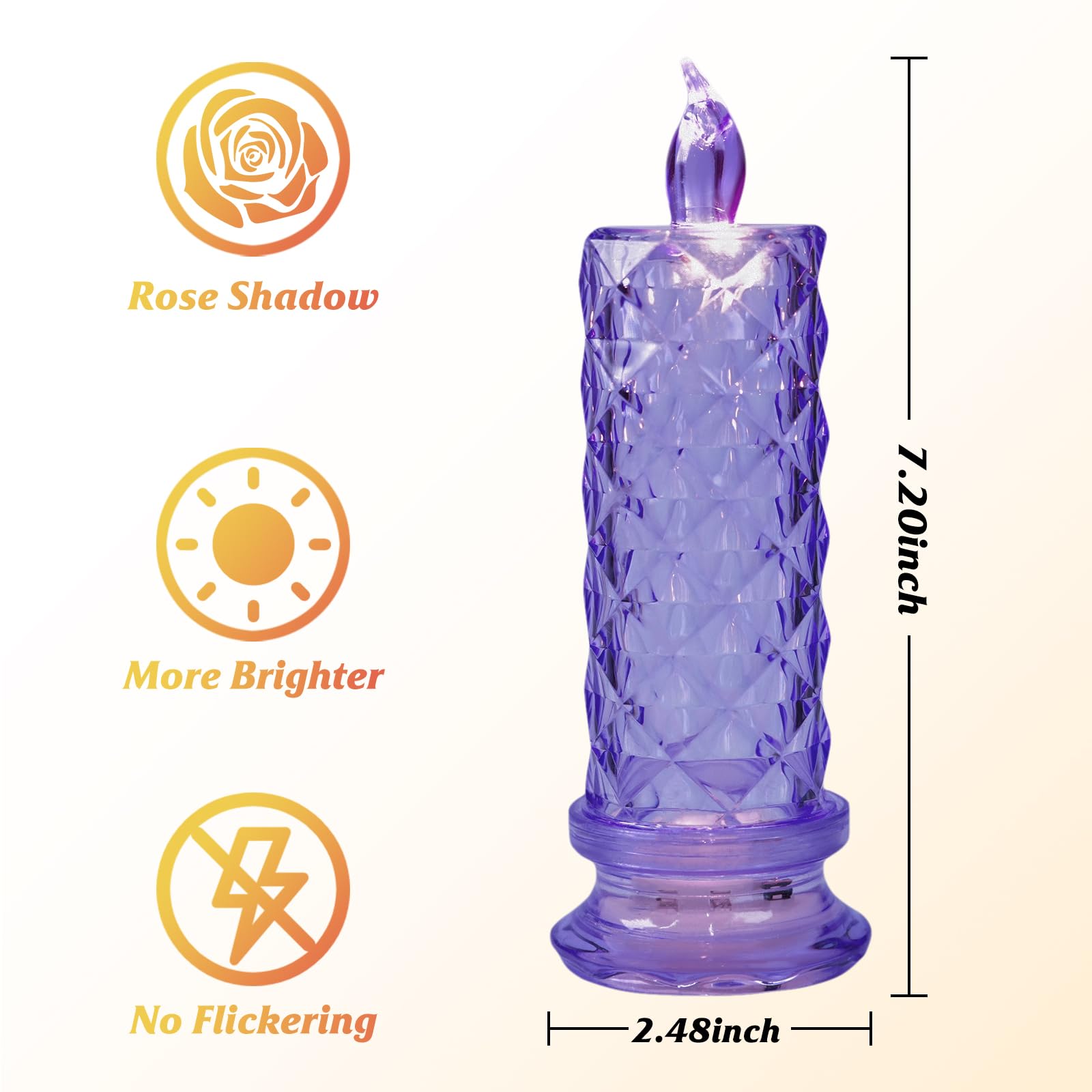 Shadow LED Flameless Candles - 4PCS Romantic Battery Operated Pillar Candles