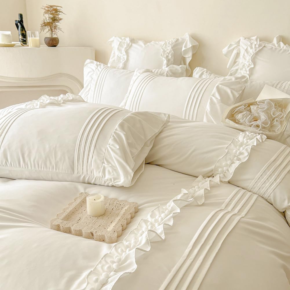 Duvet Cover Printed Bedding Set 3Pcs Girls Kawaii Pattern Comforter Cover with Zipper Closure Soft Breathable Microfiber