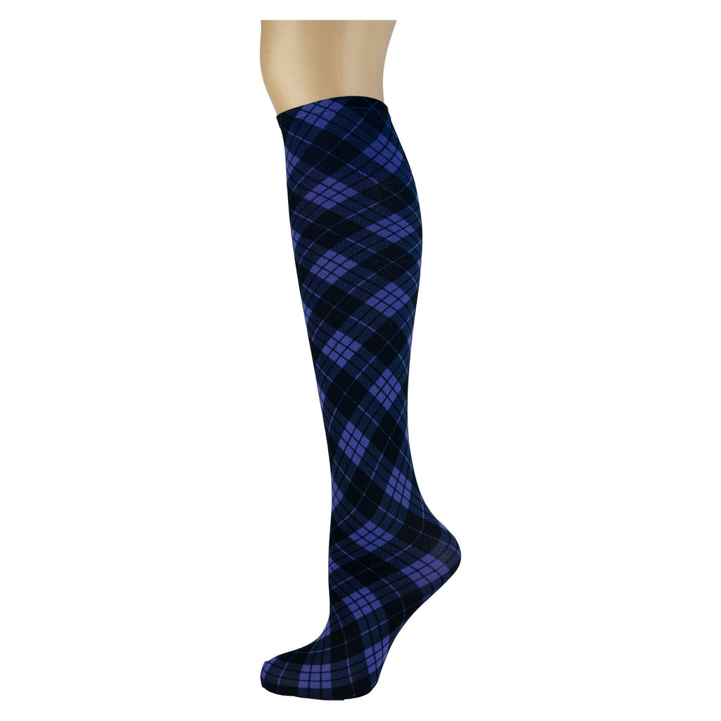 Women's 3 Pairs Knee High Trouser Socks, Classy and Colorful Printed Patterns, Silky Smooth Material
