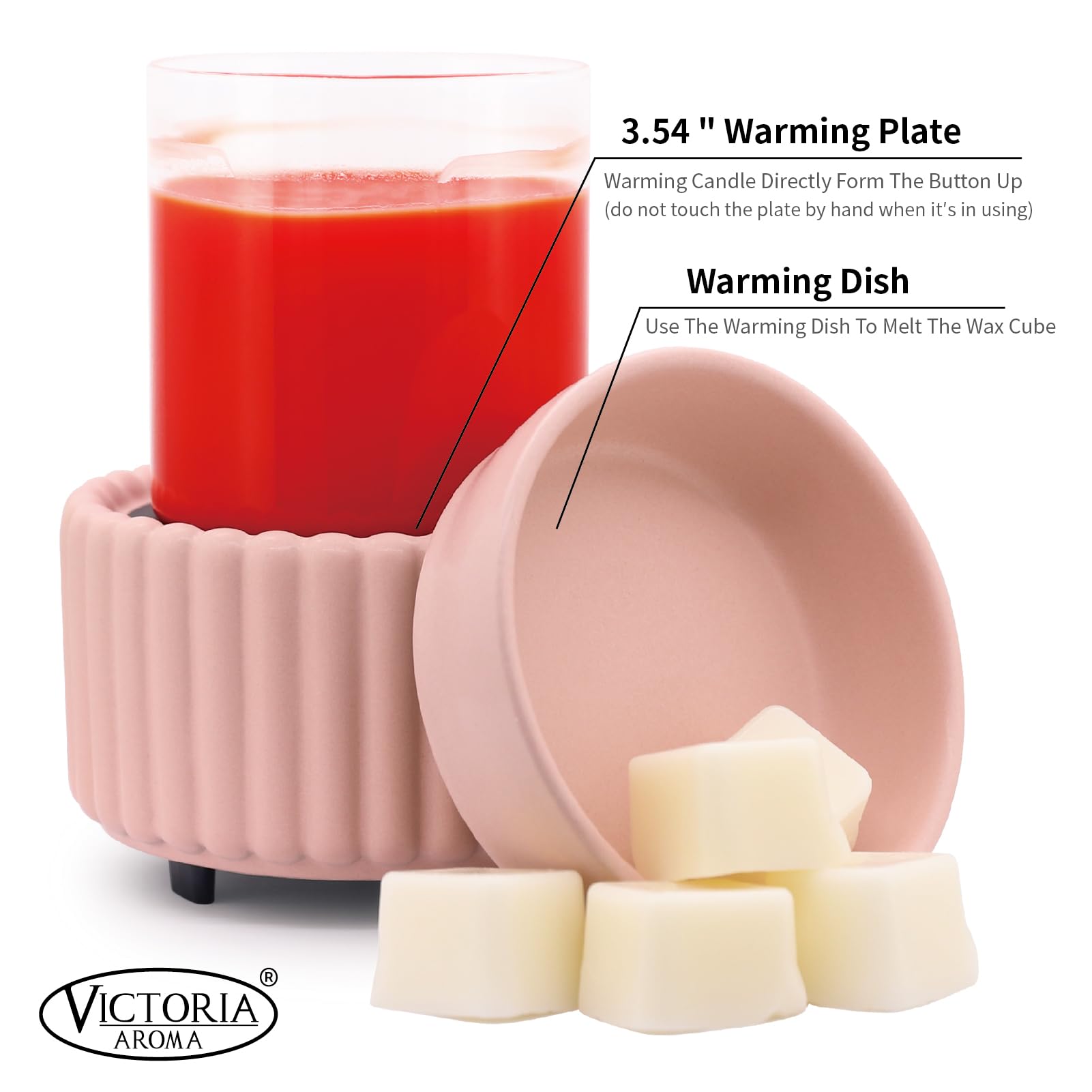 Ceramic Wax Melter 3-in-1 Candle Warmer for Scented Wax - Electric Fragrance Burner