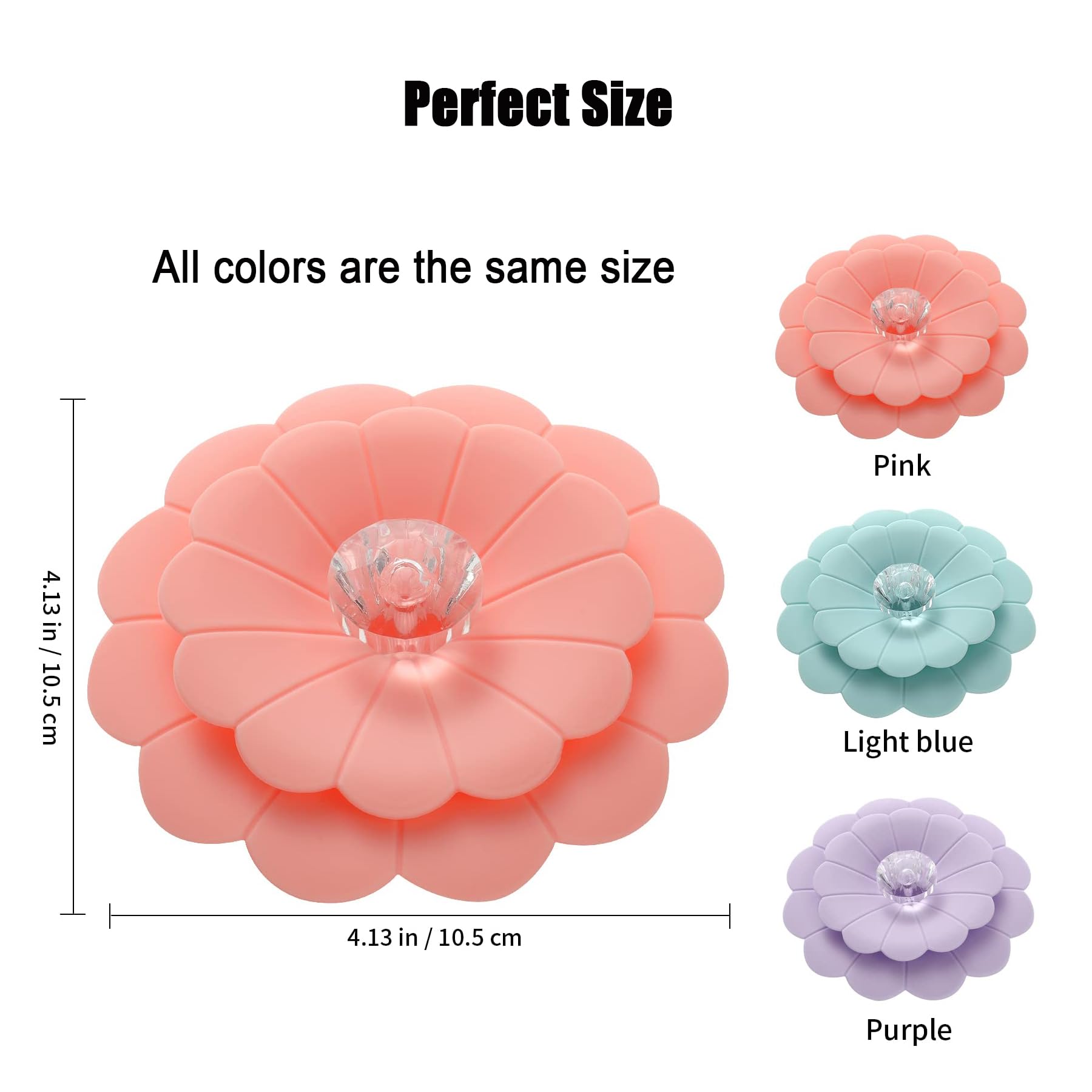 Silicone Flower Cup Covers (Set of 3), Multicolored Silicone Lids for Mugs, Cups, Glassware, Flexible Mug Covers, Heat Resistant Cup Lids