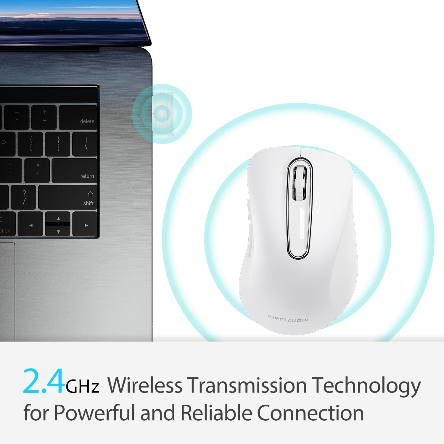 Portable Computer Wireless Mouse for Laptop, PC, Desktop, MacBook, 5 Buttons