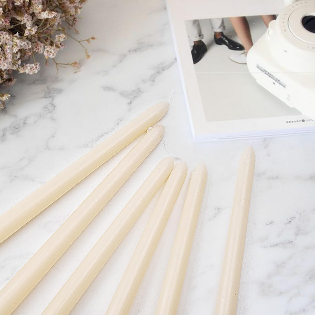 Smokeless Dripless Long Candlesticks, Unscented Tapered 10-Inch