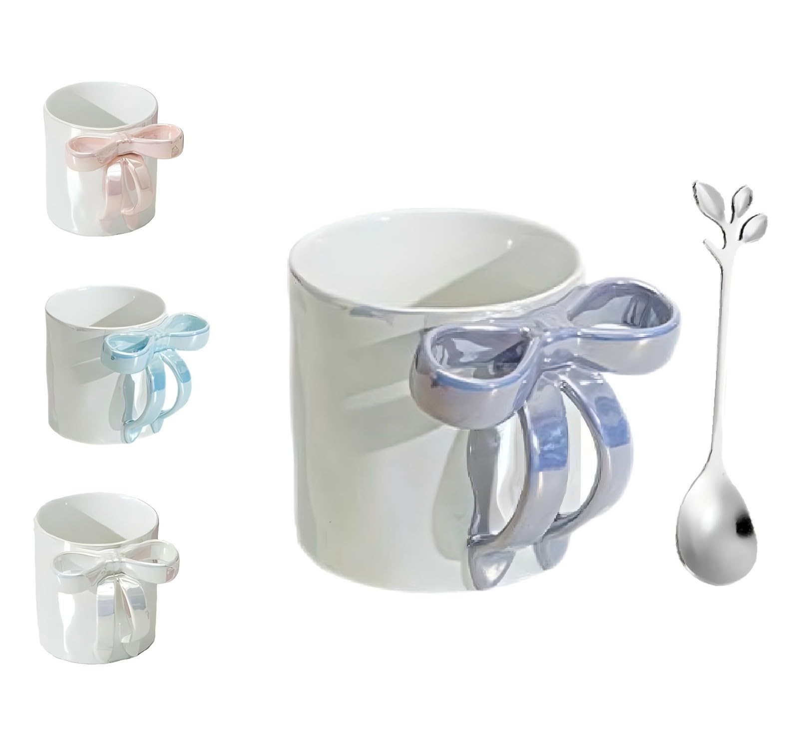 Ceramic Mug with Bow Ribbon Handle