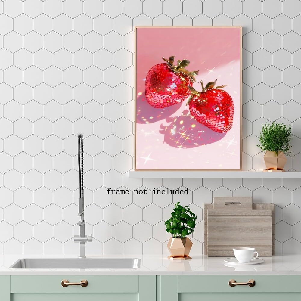 Disco Ball Fruits Canvas Print â€?Trendy Glam Wall Art