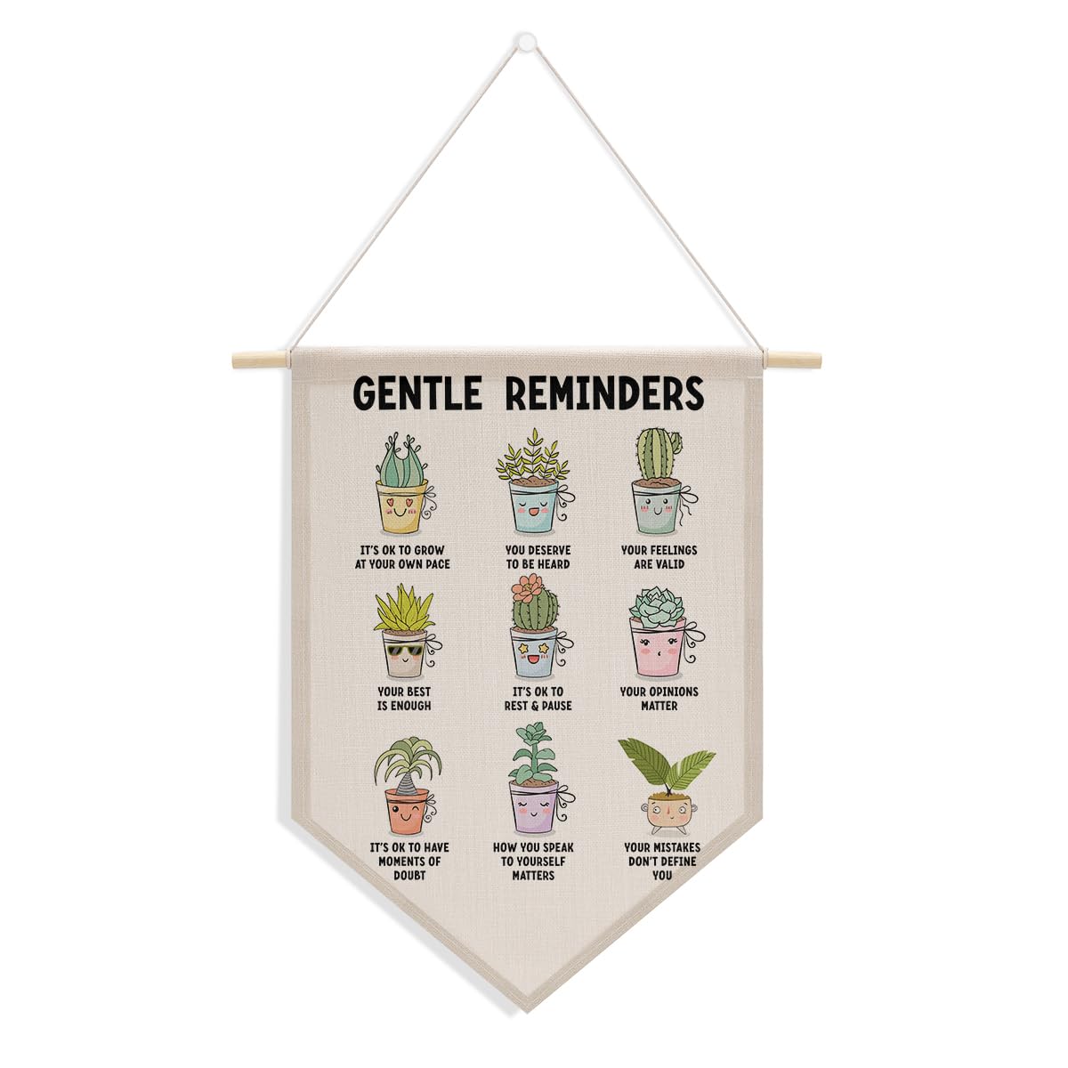 Preppy Positive Affirmations Wall Hanging Pennant Flag â€?Aesthetic Decor for Classroom, Bedroom, or Home