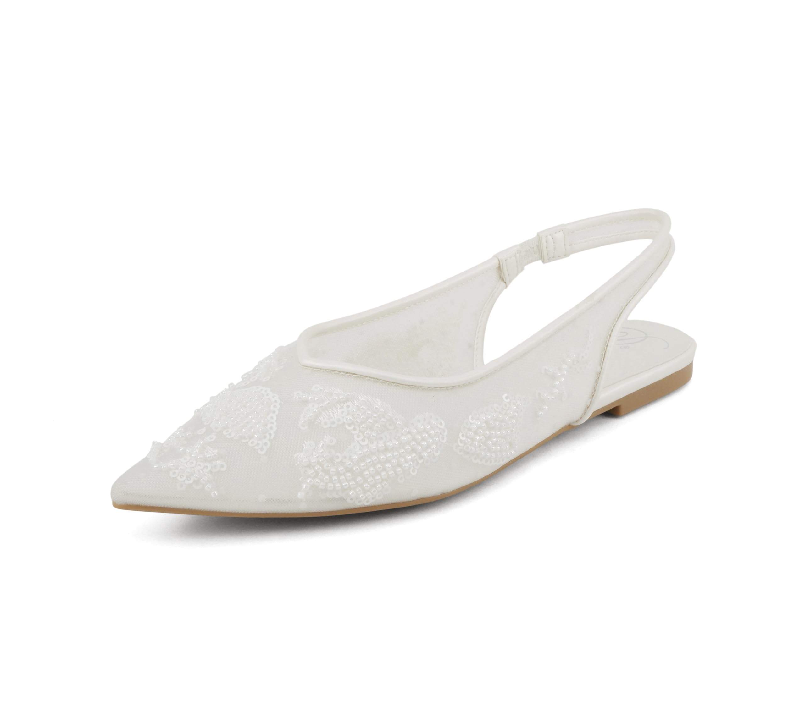 Women Pointed Toe Slingback Flat Bridal Dress Pumps