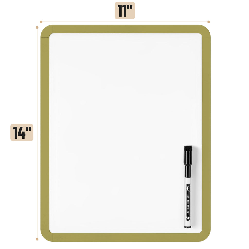 Dry Erase Board, 14â€?x 11â€?with a Black Dry Erase Marker Color Frame, Small White Board Dry Erase Whiteboard