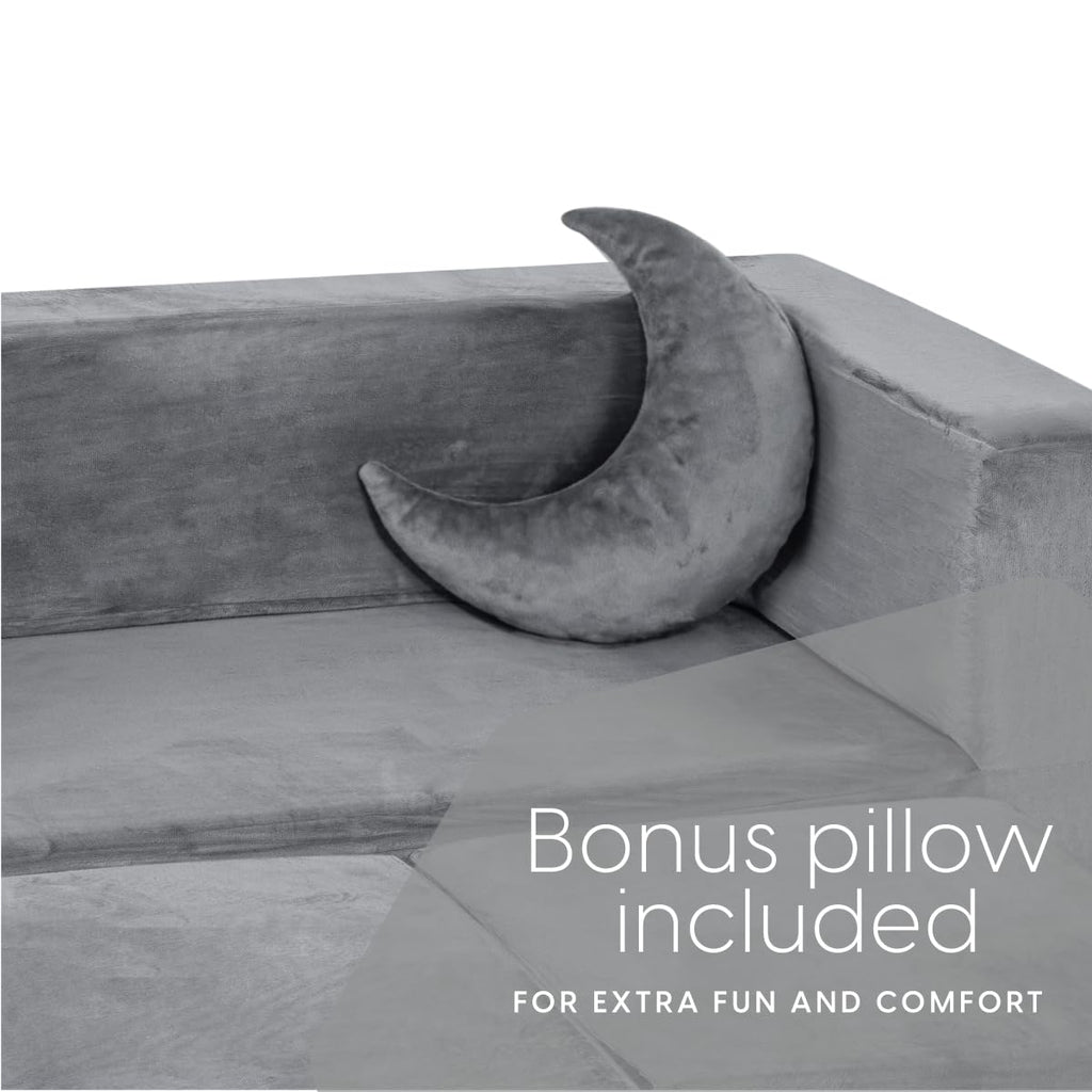 Modular Kids Sofa for Toddler and Baby Playroom/Bedroom Furniture with Bonus Pillow