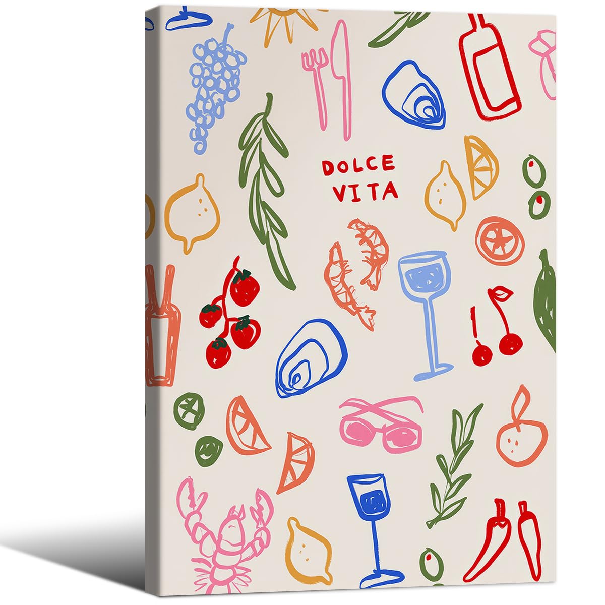 Modern Italian Kitchen Colorful Wall Art