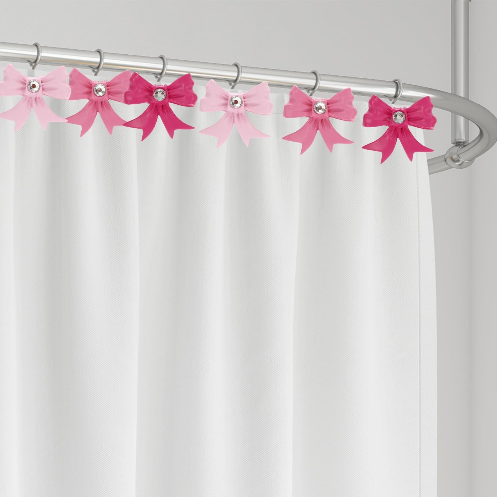 Cute Bow Knot Decorative Curtain Rings Resin Curtain Hanger Hooks