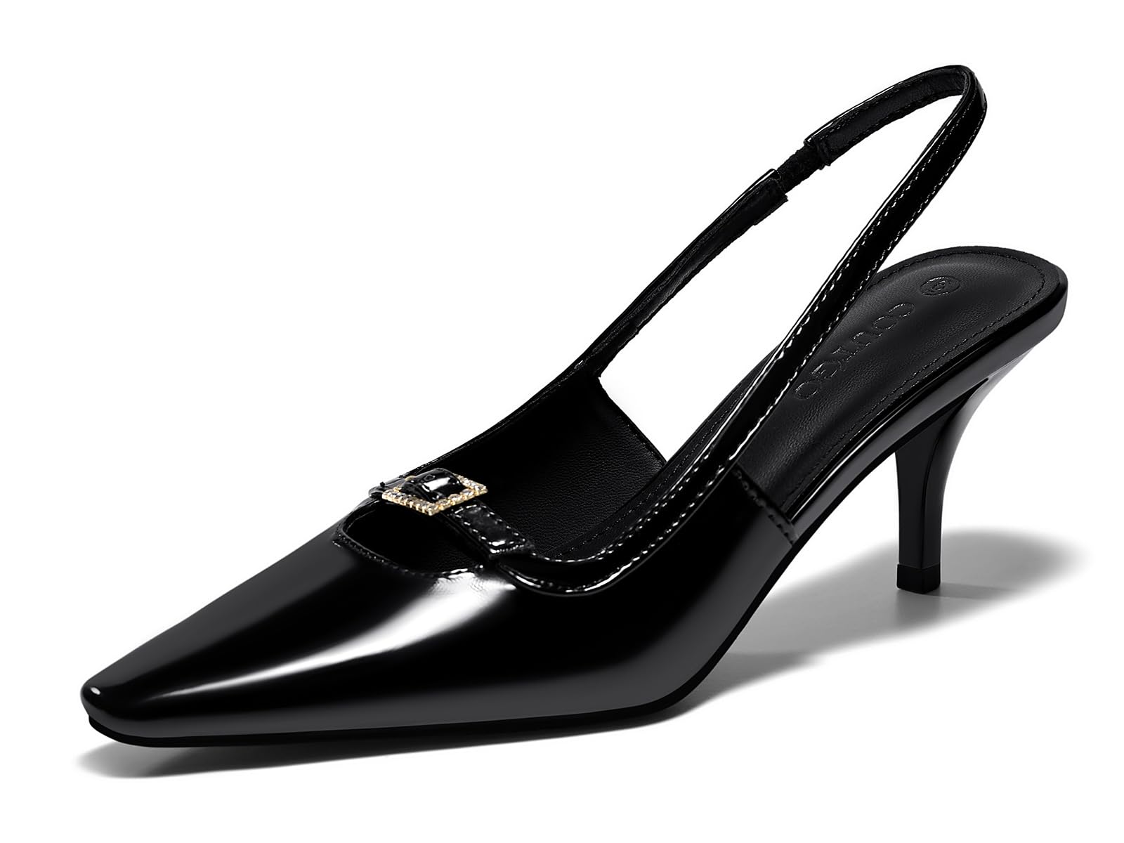 Womens Kitten Heels Slingback Dress Shoes Buckle Office Work Pumps Shoes