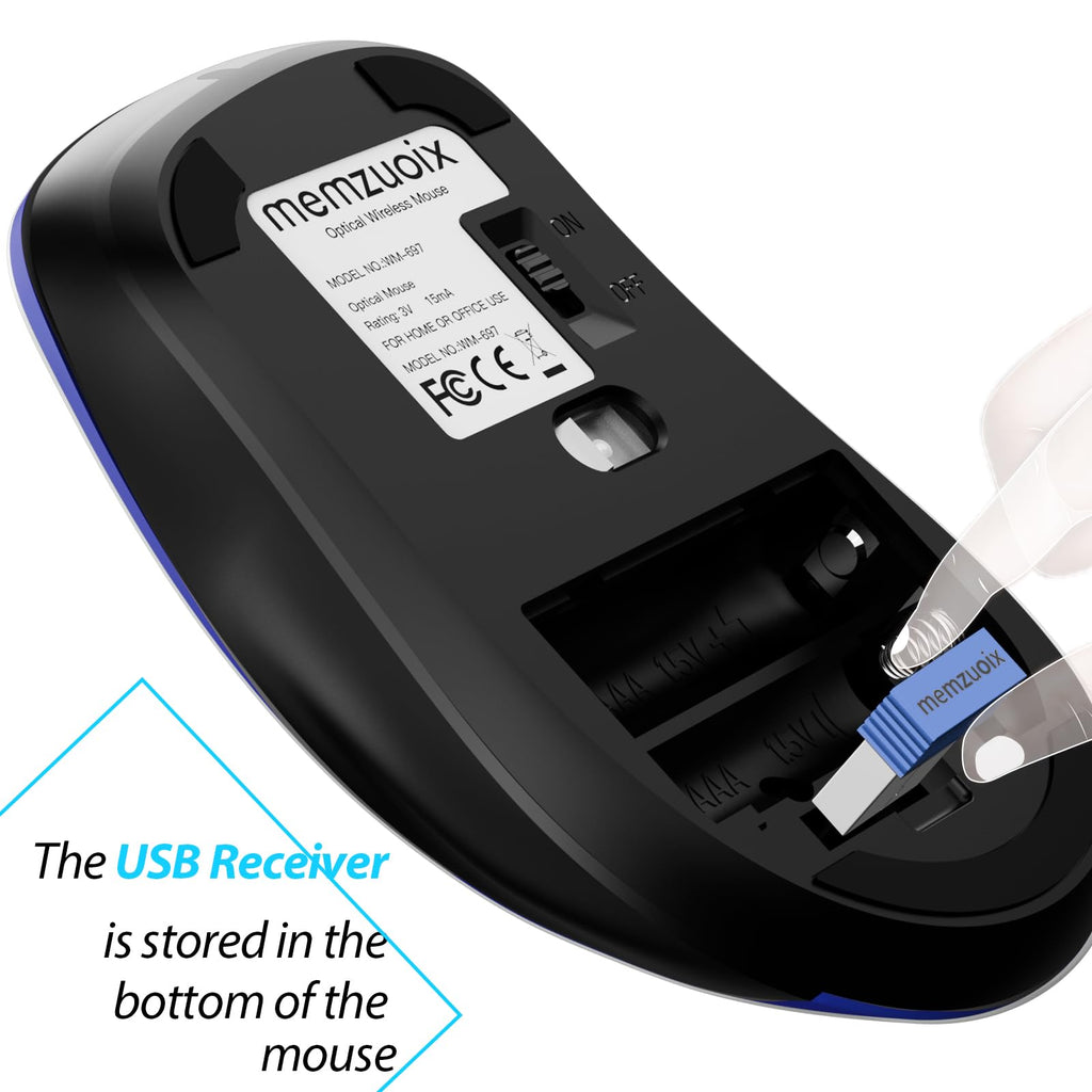 Portable Computer Wireless Mouse for Laptop, PC, Desktop, MacBook, 5 Buttons