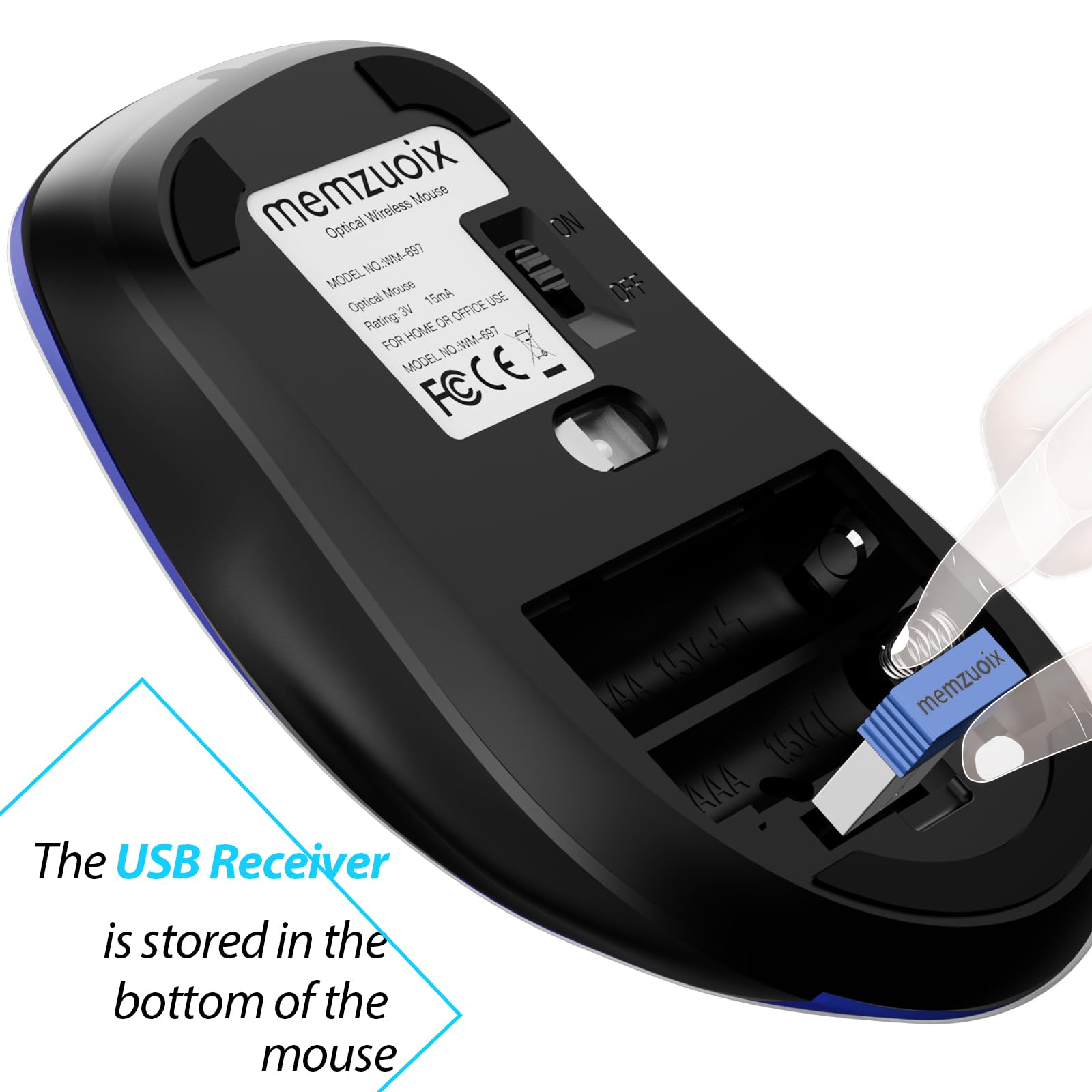 Portable Computer Wireless Mouse for Laptop, PC, Desktop, MacBook, 5 Buttons