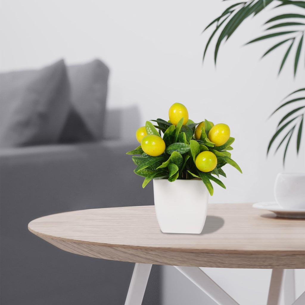 Fruit Artificial Plants Fake Fruit Potted Plant 6inches Fake 4pcs Tree with Small Pot Mini Fake Plant Decor