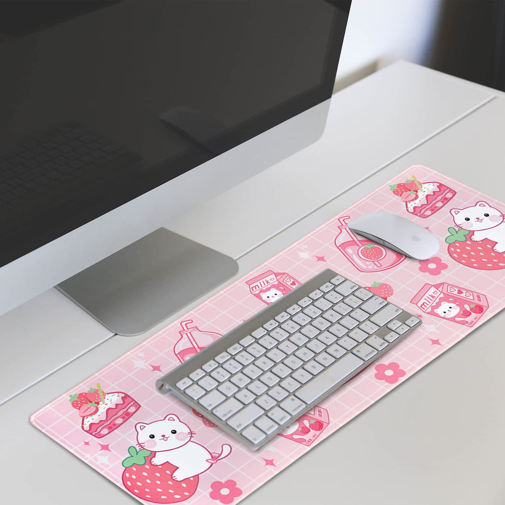 Kawaii Gaming Mouse Pad for Desk, Extended Large 31.5 X 11.8 Inch