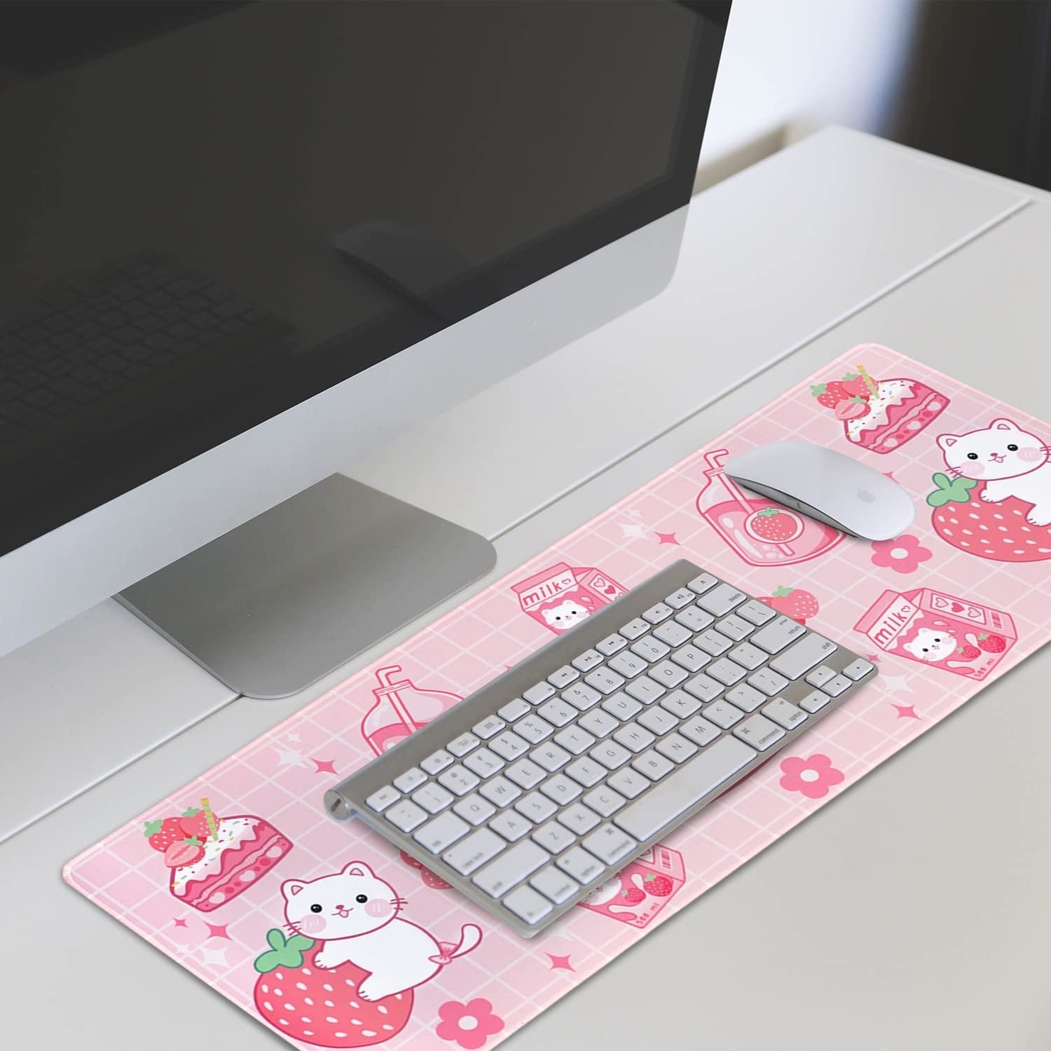 Kawaii Gaming Mouse Pad for Desk, Extended Large 31.5 X 11.8 Inch