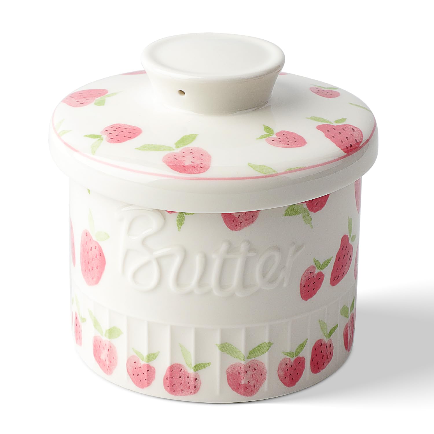 Toptier Ceramic French Butter Keeper with Water Line â€?Countertop Crock for Soft, Spreadable Butter