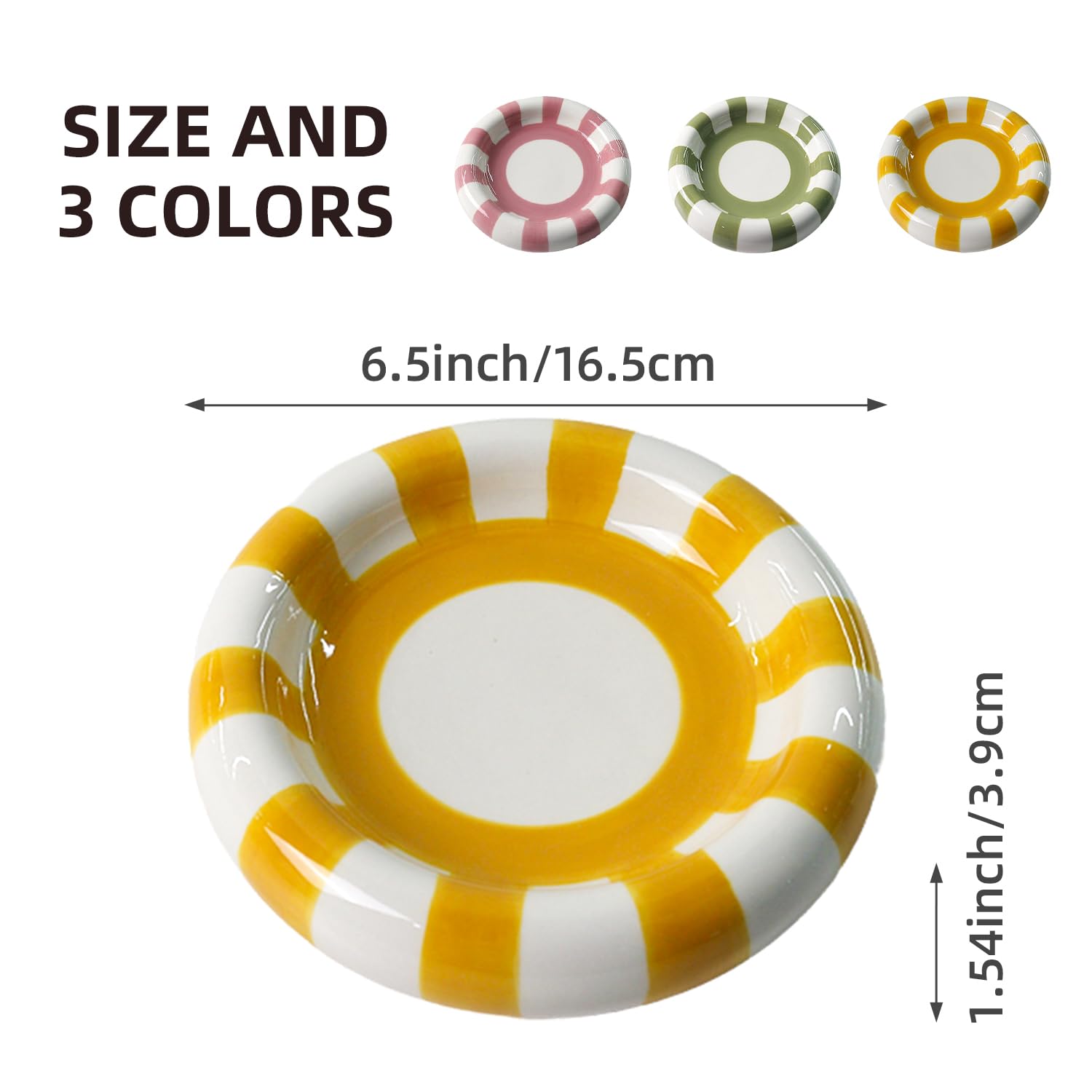 Jewelry Tray Trinket Dish,Cute Round Ceramic Decorative Ring Holder