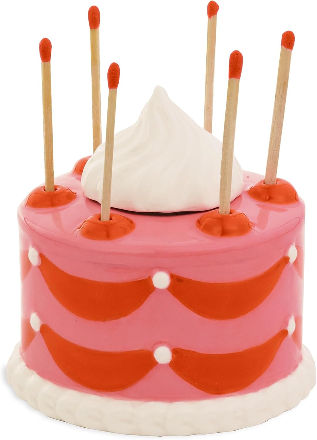 Cute Vintage Inspired Pink Cake Matchstick Holder