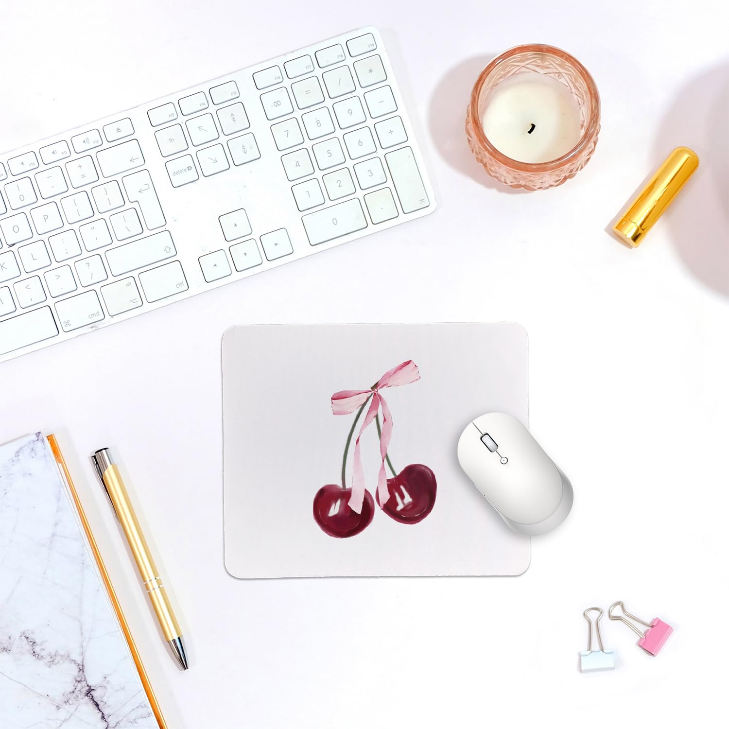 Coquette Bow Mouse Pad, Trendy Mouse Pad, Preppy Cute Mouse Pad for Desk Home Office & Gaming, 9.5x7.9 inches