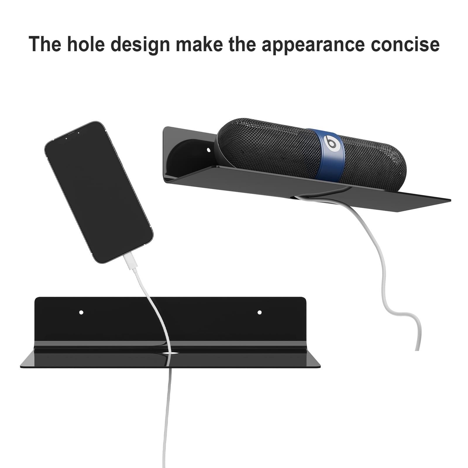 Floating Acrylic Shelves, 2 Pack Kids Floating Bookshelf Wall Mounted Display Shelf for Books