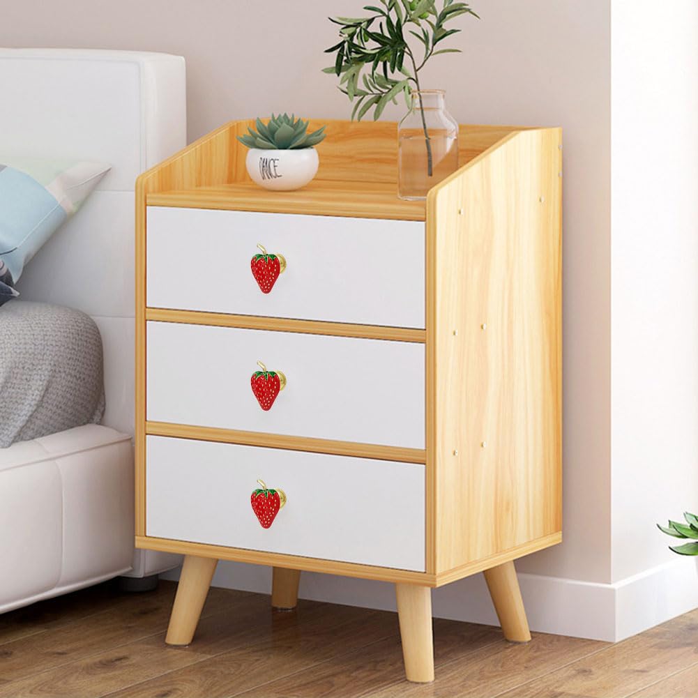 Strawberry Decor Kitchen Knobs, Drawer Handle Pull for Cupboard Dresser Wardrobe Door Home Furniture Hardware Single Hole Handle 4PCS