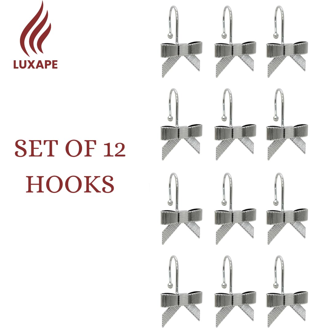 Decorative Bow Knot Curtain Hooks Shower Rings for Bathroom