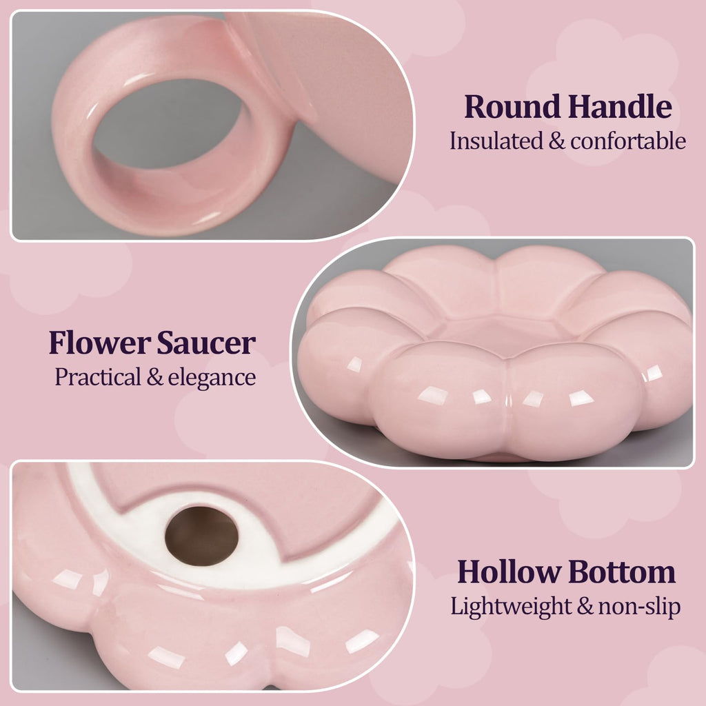 Coffee Mug, Tea Cup and Saucer Set with Spoon  10oz