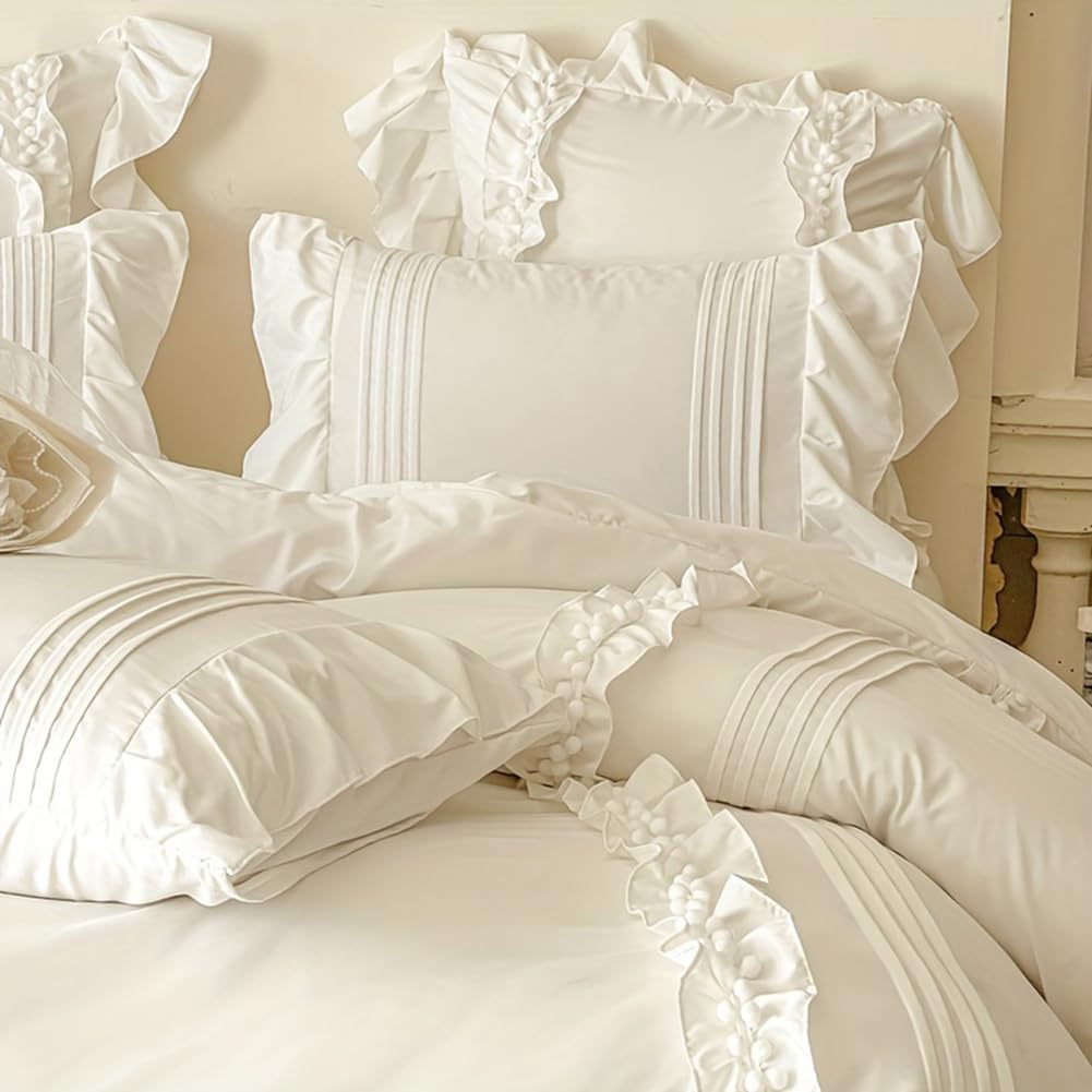 Duvet Cover Printed Bedding Set 3Pcs Girls Kawaii Pattern Comforter Cover with Zipper Closure Soft Breathable Microfiber