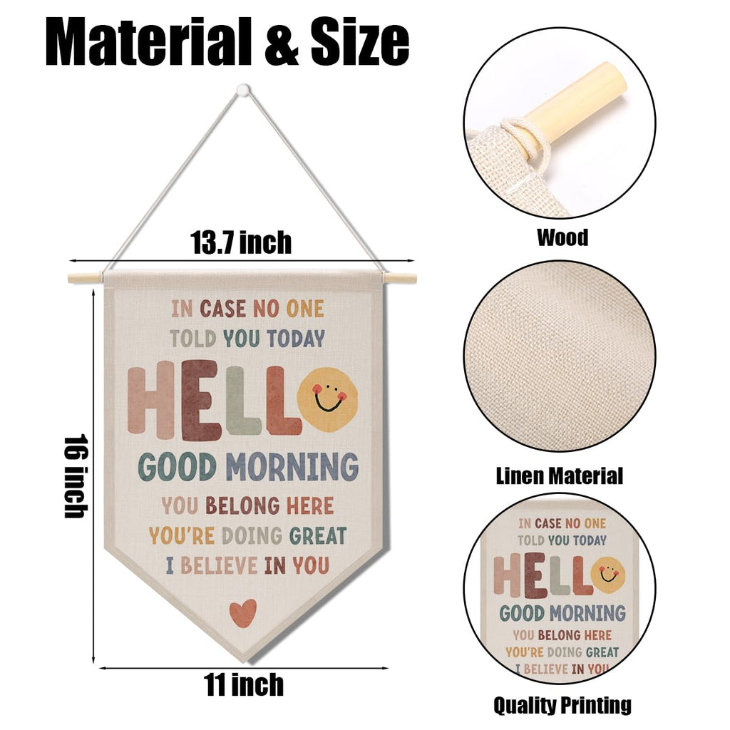 Preppy Positive Affirmations Wall Hanging Pennant Flag â€?Aesthetic Decor for Classroom, Bedroom, or Home