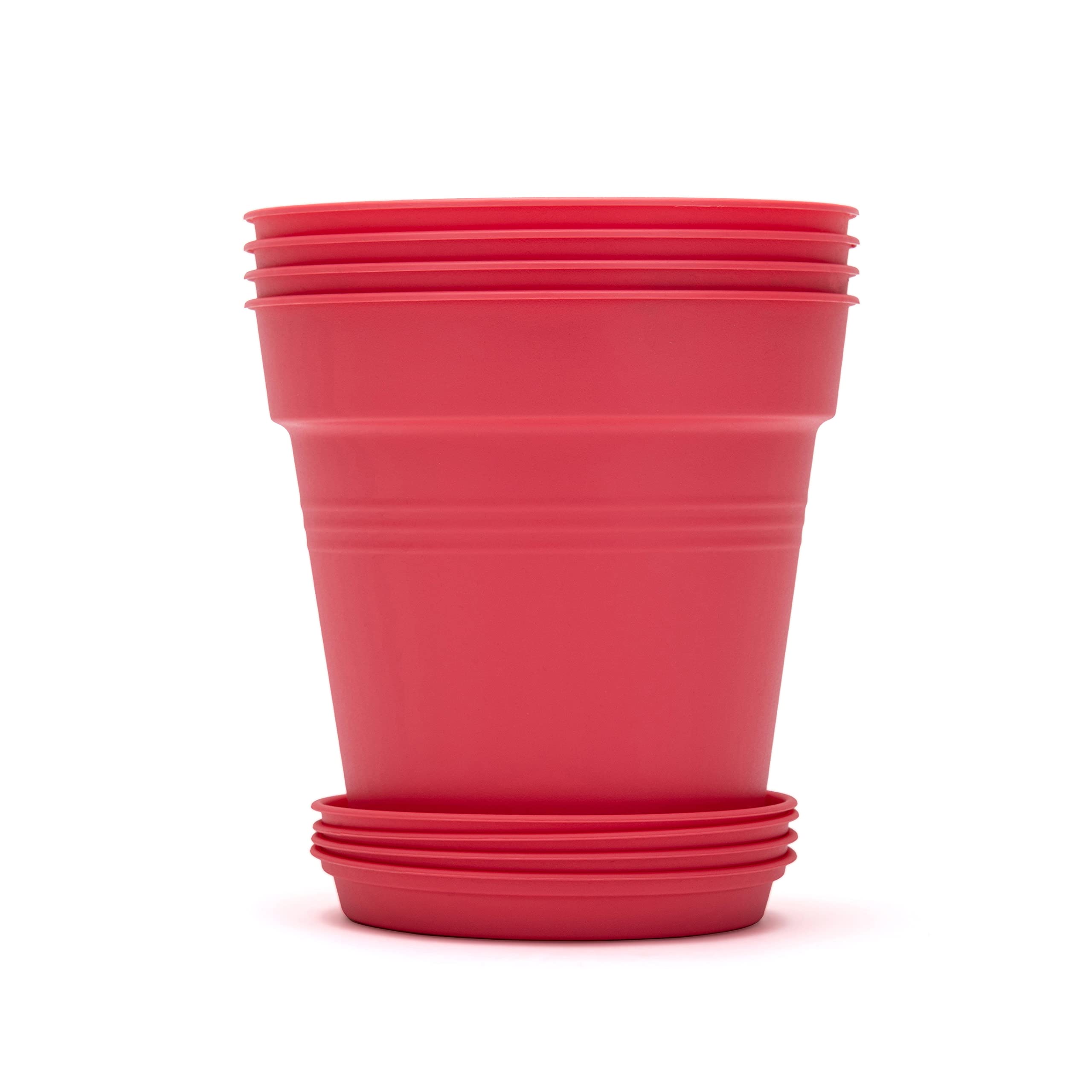 Home Garden Pots 4pk - Flowers, Herbs, Plants, Indoor, Outdoor, Colorful, 13cm Diameter (5in))