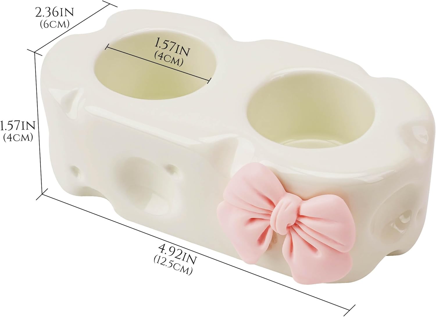Cute Toothpaste Holder, Ceramic Bow Toothbrush Holder, Bathroom Countertop Accessories, for Bathroom Canister Storage Organization, Vanity Makeup Organizer