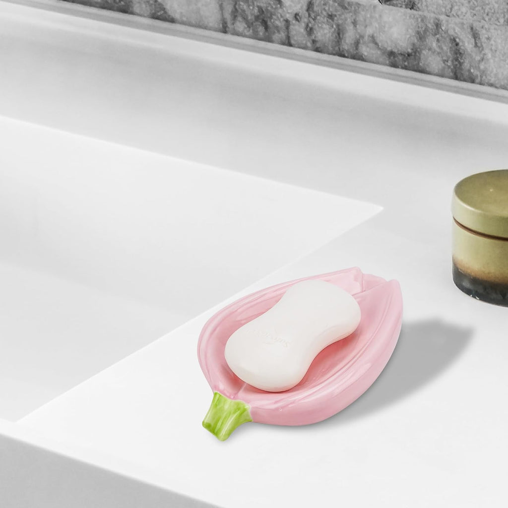 Ceramics Rose Soap Dish Holder