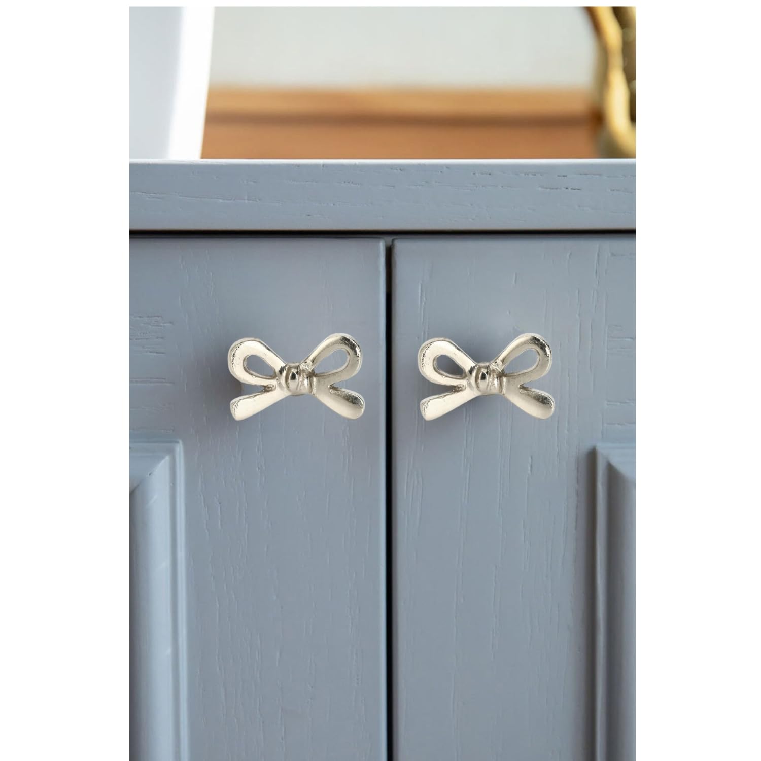 Set of 6 Metal Door Knobs - Decorative Door Knobs Bow Tie Handle with Screw | Cupboard Drawer Wardrobe Pulls (2.25" x 1.25" x 1.1") Gold