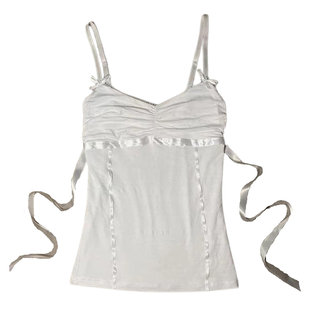 Emo Coquette Cropped Top Grunge 2000s Spaghetti Strap Tops Streetwear Vintage Camisole Y2k Cheetah Tops